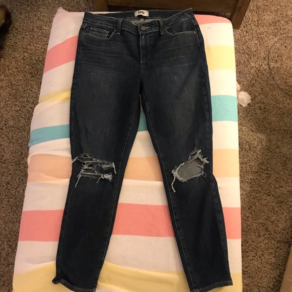 Paige Verdugo Crop Distressed Jeans, Sz 31 - Picture 8 of 8